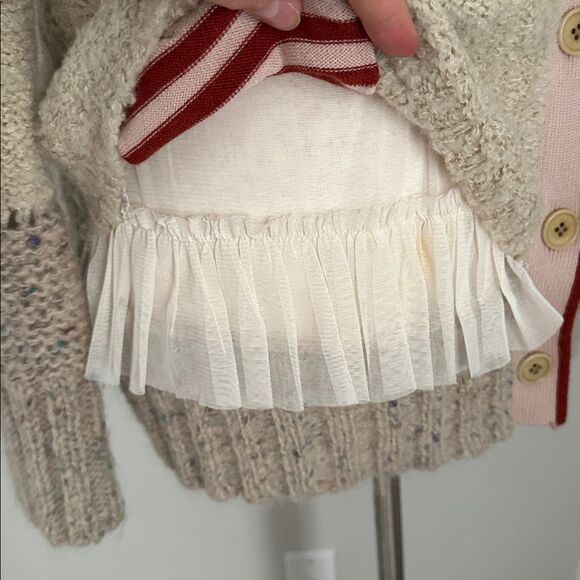 Charlie & Robin Anthropologie Wool Blend Romantic Boho Tiered Tulle Cardigan  M - Picture 5 of 13